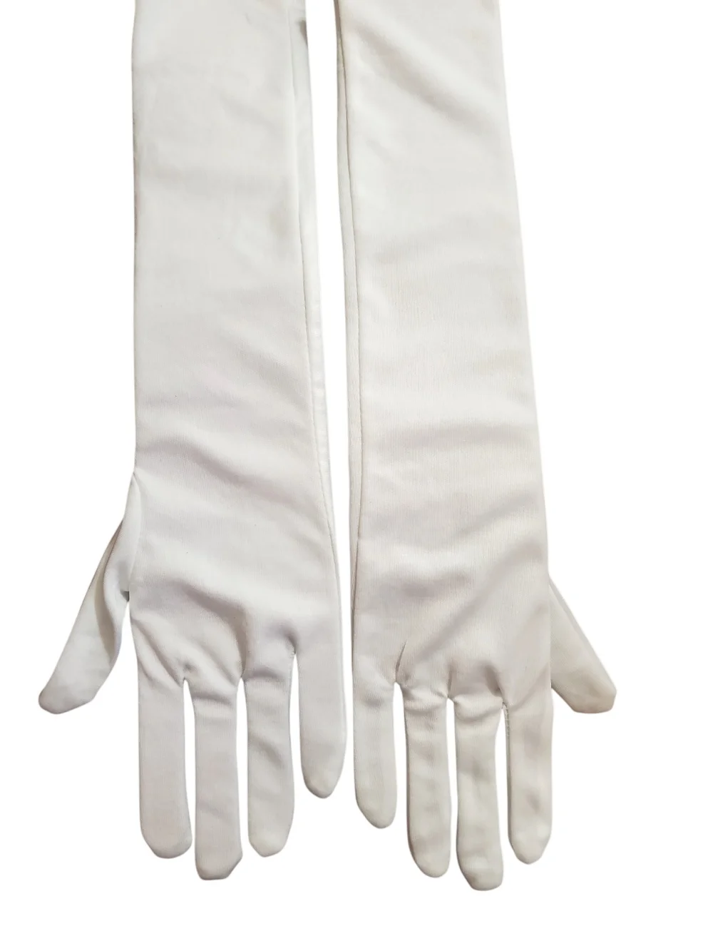 Jacobson Classic Long White Formal Stretch Gloves Black Tie Bridal Prom One Size